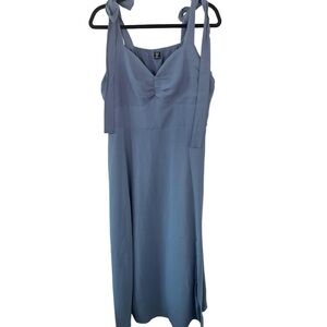 SHEIN Blue Midi Dress with Tie Straps
